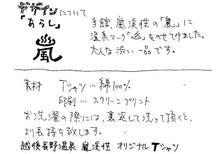 画像をギャラリービューアに読み込む, 嵐渓荘Tシャツ